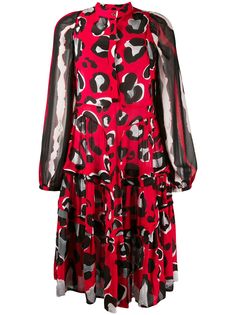 Cavalli Class расклешенное платье с леопардовым принтом