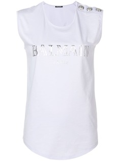 Balmain топ без рукавов с логотипом