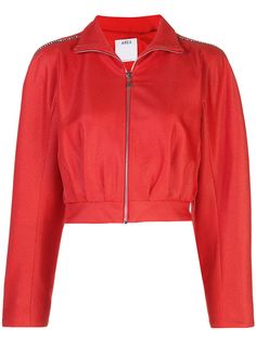 Area embellished cropped track jacket