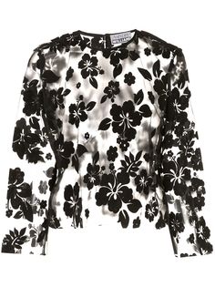 Ashley Williams sheer floral embroidered blouse