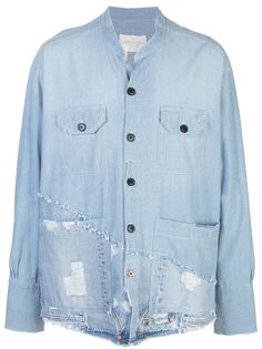 Greg Lauren distressed denim shirt