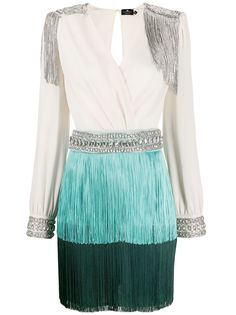 Elisabetta Franchi crystal-embellished fringe mini-dress