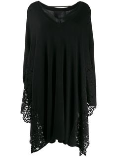 Blumarine платье-свитер с кружевными вставками