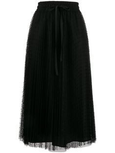 Red Valentino плиссированная юбка Point dEsprit