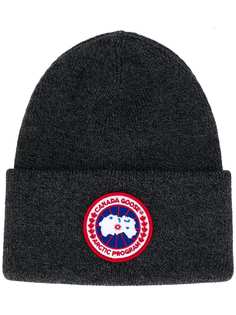 Canada Goose шапка бини с нашивкой-логотипом