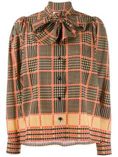 Gucci блузка в клетку с бантом