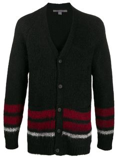 John Varvatos кардиган с отделкой в полоску