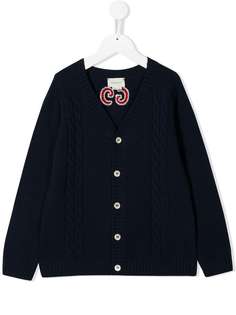 Gucci Kids фактурный кардиган с логотипом GG