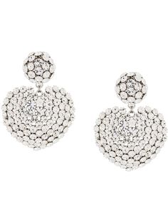 Alessandra Rich oversized heart charm earrings