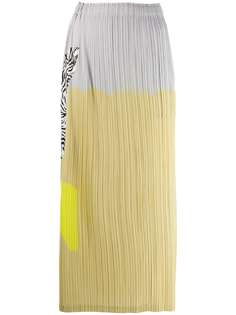 Pleats Please Issey Miyake юбка миди с принтом