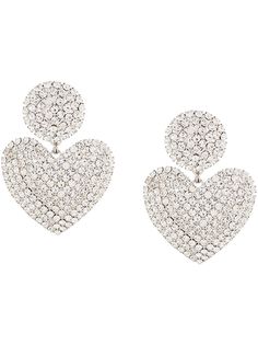 Alessandra Rich oversized heart charm earrings