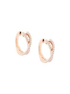 Marchesa 18kt rose gold diamond cross-over small hoops