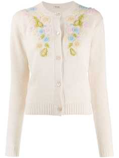 Miu Miu embroidered flower cardigan