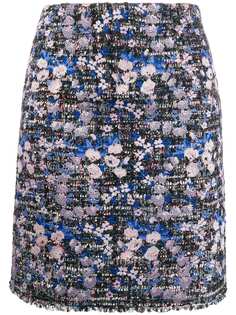 Giambattista Valli floral embroidered tweed skirt
