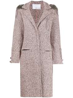 20:52 твидовое пальто с капюшоном и цепочкой 20.52