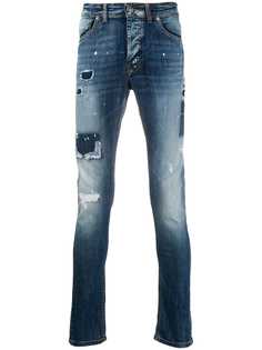 John Richmond distressed wash skinny-fit jeans