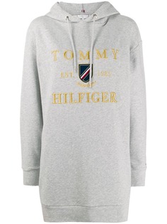 Tommy Hilfiger длинное худи с вышитым логотипом