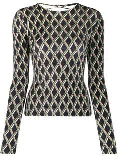 Preen By Thornton Bregazzi geometric-print lace-up top