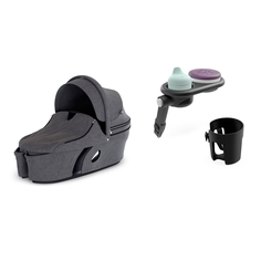 Люлька Stokke XPLORY V6, Black Melange с подстаканником и столиком-подносом