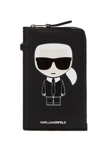 Черная сумка для телефона с логотипами Karl Lagerfeld
