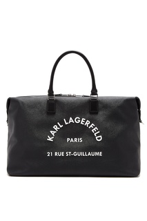 Черная сумка с контрастной надписью Karl Lagerfeld