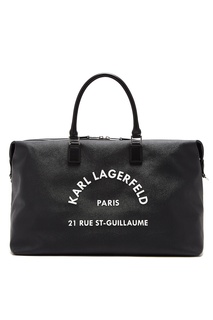 Черная сумка с контрастной надписью Karl Lagerfeld