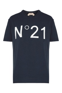 Темно-синяя футболка с логотипом No.21