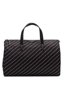 Черная сумка с отделкой в полоску Karl Lagerfeld
