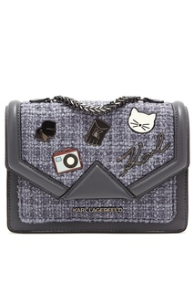 Комбинированная серая сумка с отделкой Karl Lagerfeld