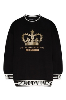 Черный свитшот с короной Dolce & Gabbana