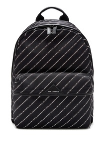 Черный рюкзак с отделкой в полоску Karl Lagerfeld