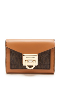 Коричневый кошелек с монограммой Manhattan Michael Michael Kors