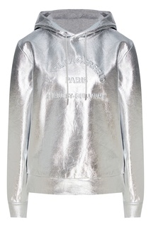 Серебристое металлизированное худи с логотипом Karl Lagerfeld