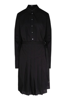 Черное платье-рубашка со складками Karl Lagerfeld