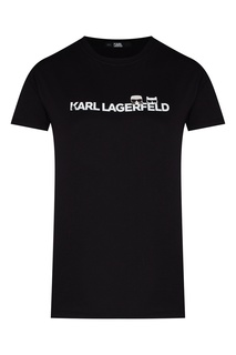 Черная футболка с логотипом K/Ikonik Karl Lagerfeld