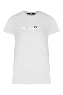 Серая футболка с логотипом K/Ikonik Karl Lagerfeld