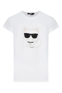 Белая футболка с фирменным символом Karl Lagerfeld