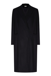Черное шерстяное платье-пальто Izeta