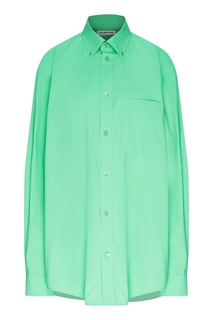 Зеленая рубашка с логотипом Balenciaga