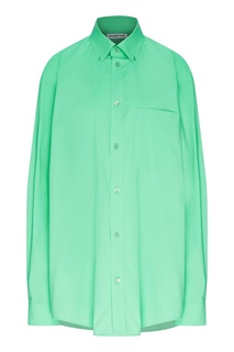 Зеленая рубашка с логотипом Balenciaga