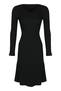 Трикотажное черное платье Alberta Ferretti