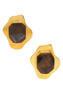 Позолоченные серьги с бронзитом Liya