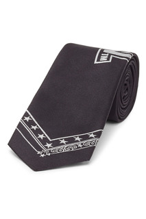 Черный галстук с белым принтом Philipp Plein