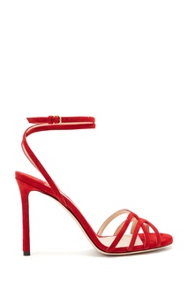 Красные замшевые босоножки Mimi 100 Jimmy Choo