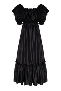 Черное платье с оборками Tara Love Shack Fancy