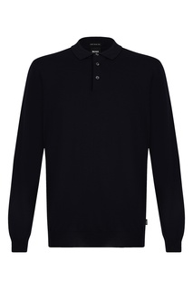 Синее поло с длинными рукавами Hugo Boss