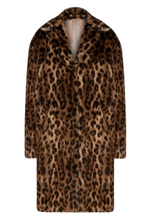 Пальто из искусственного меха леопардовой расцветки No.21