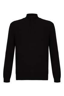 Черный свитер с застежкой-молнией Hugo Boss