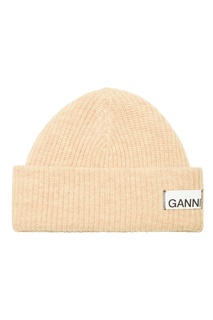 Шерстяная шапка с логотипом Ganni