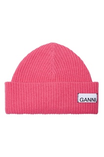 Ярко-розовая шапка Ganni